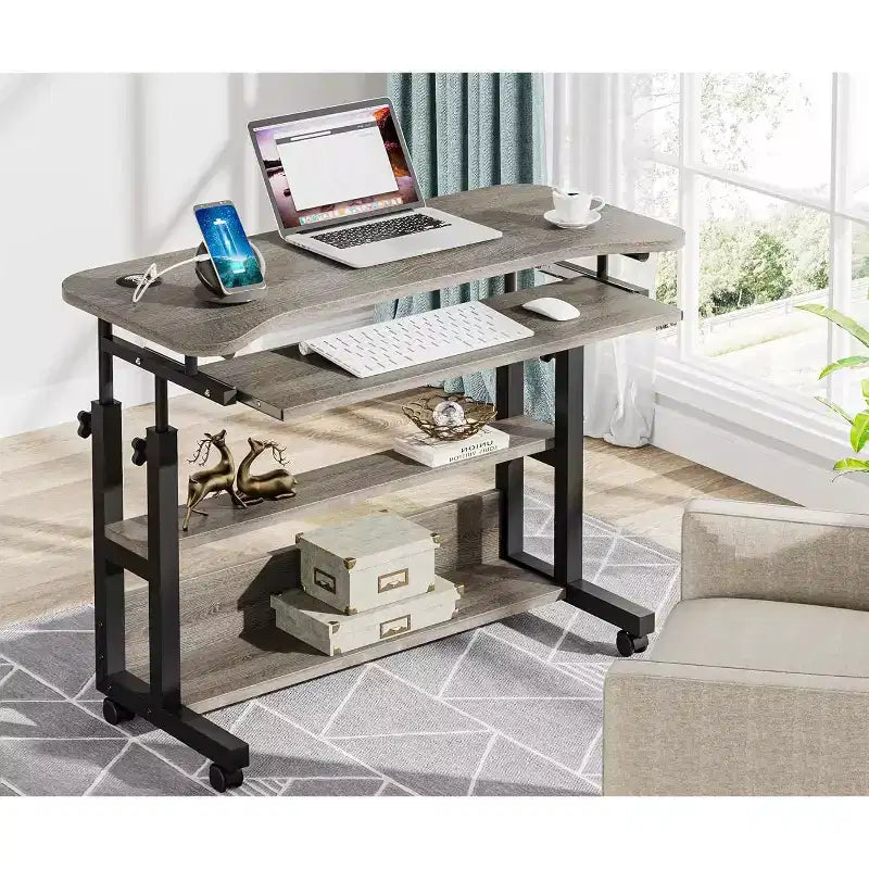 Bureau portable réglable en hauteur avec support clavier