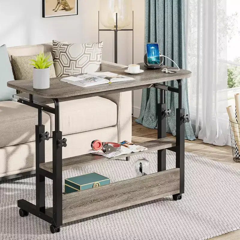 Bureau portable réglable en hauteur avec support clavier