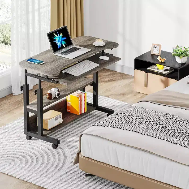 Bureau portable réglable en hauteur avec support clavier