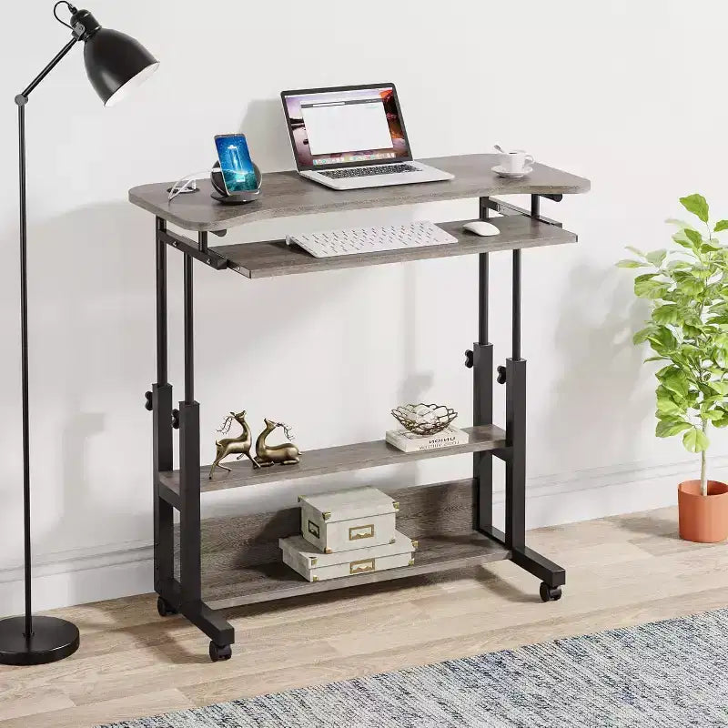 Bureau portable réglable en hauteur avec support clavier