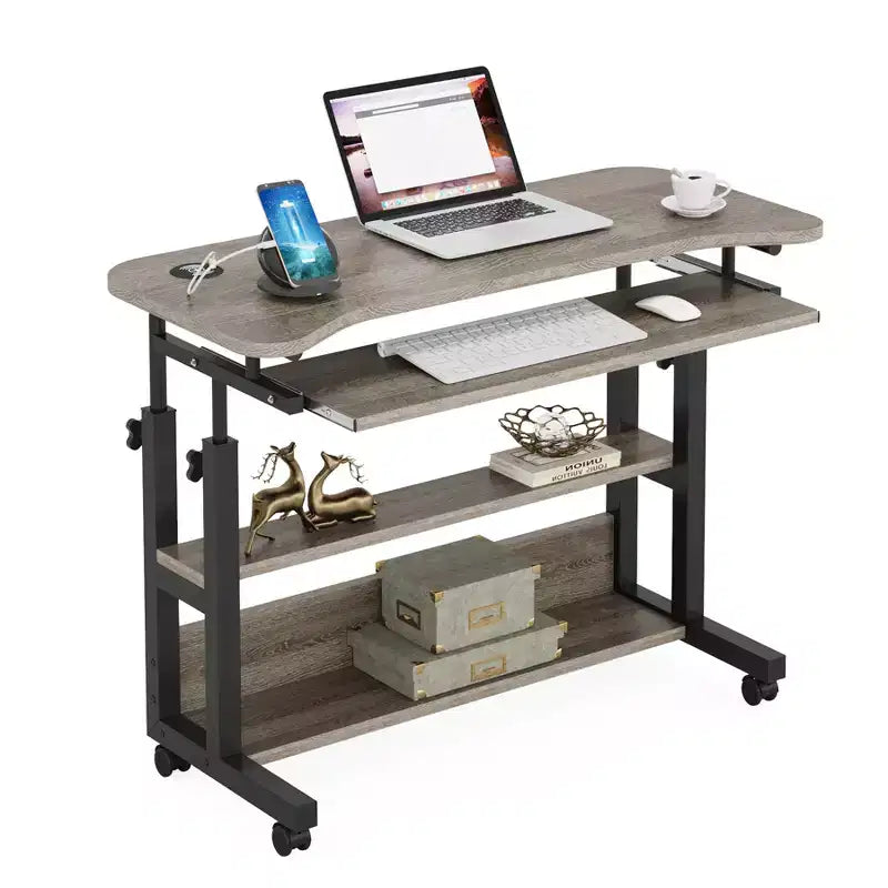 Bureau portable réglable en hauteur avec support clavier