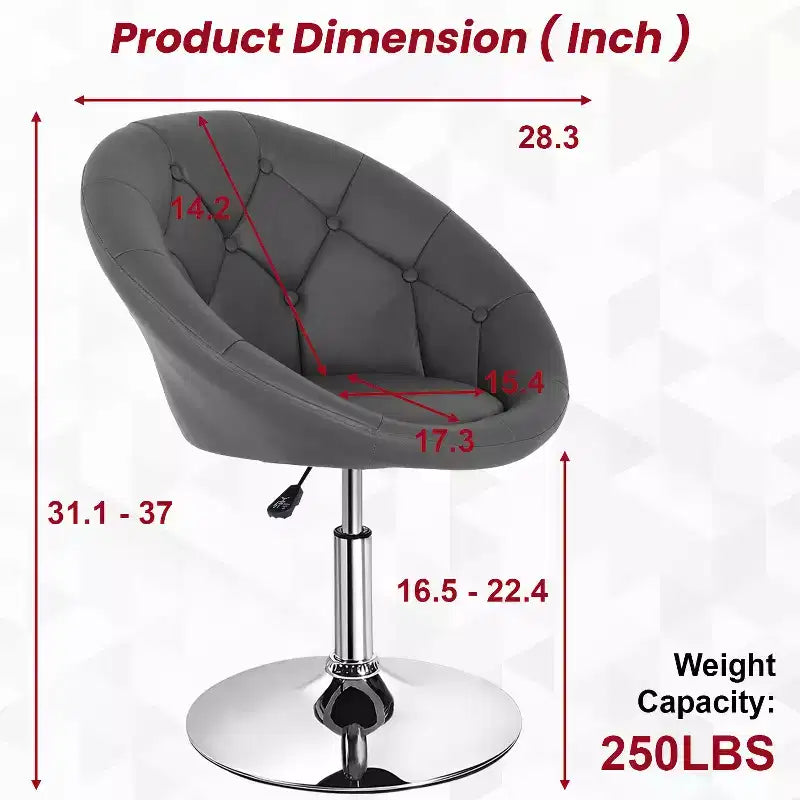 Chaise de Vanité Moderne Pivotante de Maquillage Hauteur Réglable Fauteuil d'Appoint