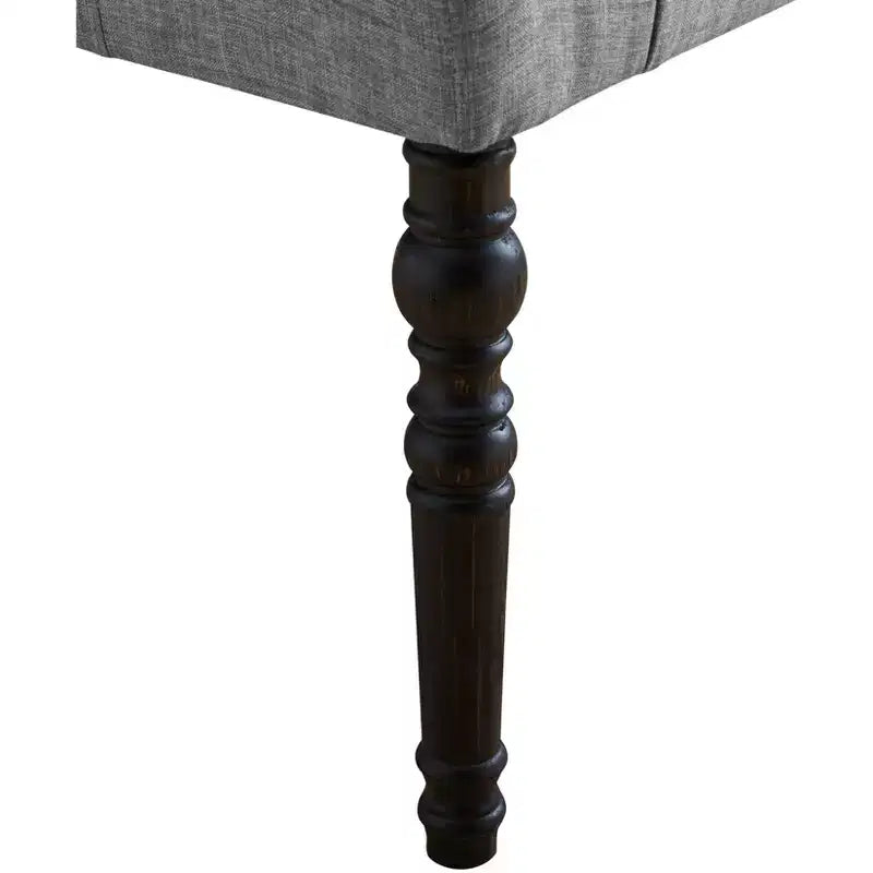 Banc Pouf capitonné élégant avec pieds tournés en bois, banc à chaussures rembourré, banc de salle à manger pour salon, entrée