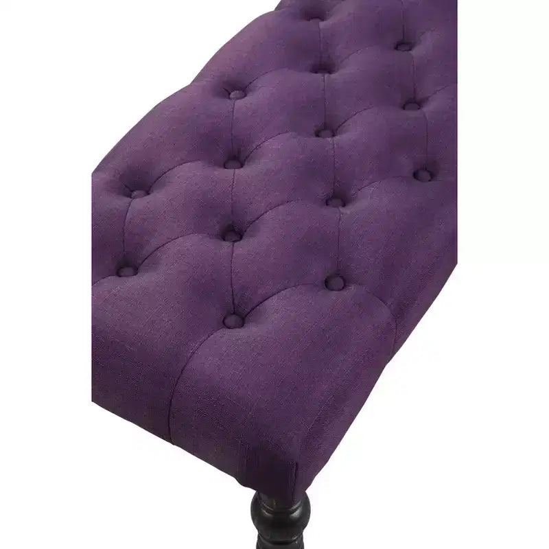 Banc Pouf capitonné élégant avec pieds tournés en bois, banc à chaussures rembourré, banc de salle à manger pour salon, entrée