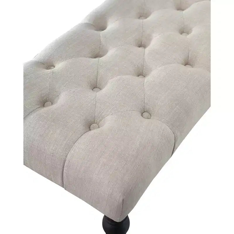 Banc Pouf capitonné élégant avec pieds tournés en bois, banc à chaussures rembourré, banc de salle à manger pour salon, entrée