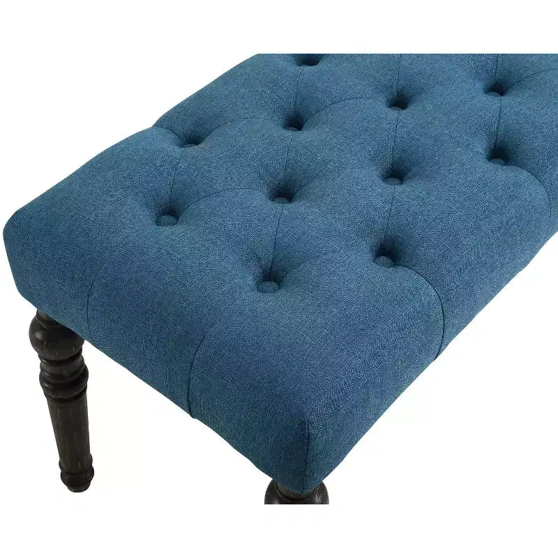 Banc Pouf capitonné élégant avec pieds tournés en bois, banc à chaussures rembourré, banc de salle à manger pour salon, entrée