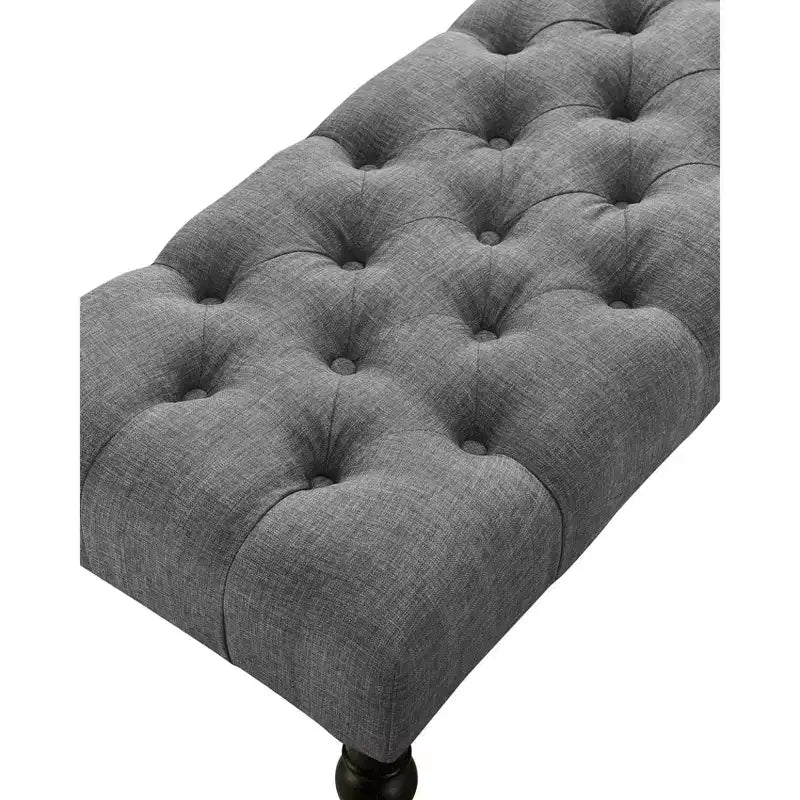 Banc Pouf capitonné élégant avec pieds tournés en bois, banc à chaussures rembourré, banc de salle à manger pour salon, entrée