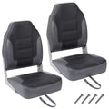 2 Pack Low Back Folding Boat Seats - 19x16.5 Thick Elastic Cushio Boat Chair, Waterproof Fishing Chairs for Bass Tracker for Sightseeing Boats