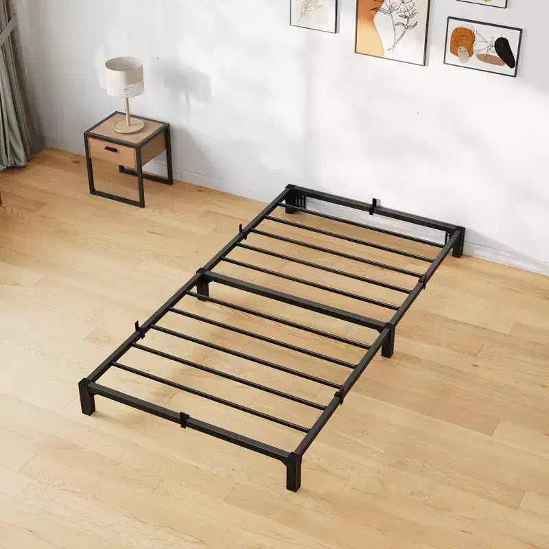Cadre de lit CuisinSmart, cadre de lit plateforme en métal avec support et pieds à lattes en fer durables, aucun sommier tapissier requis, supporte jusqu'à 363 kg