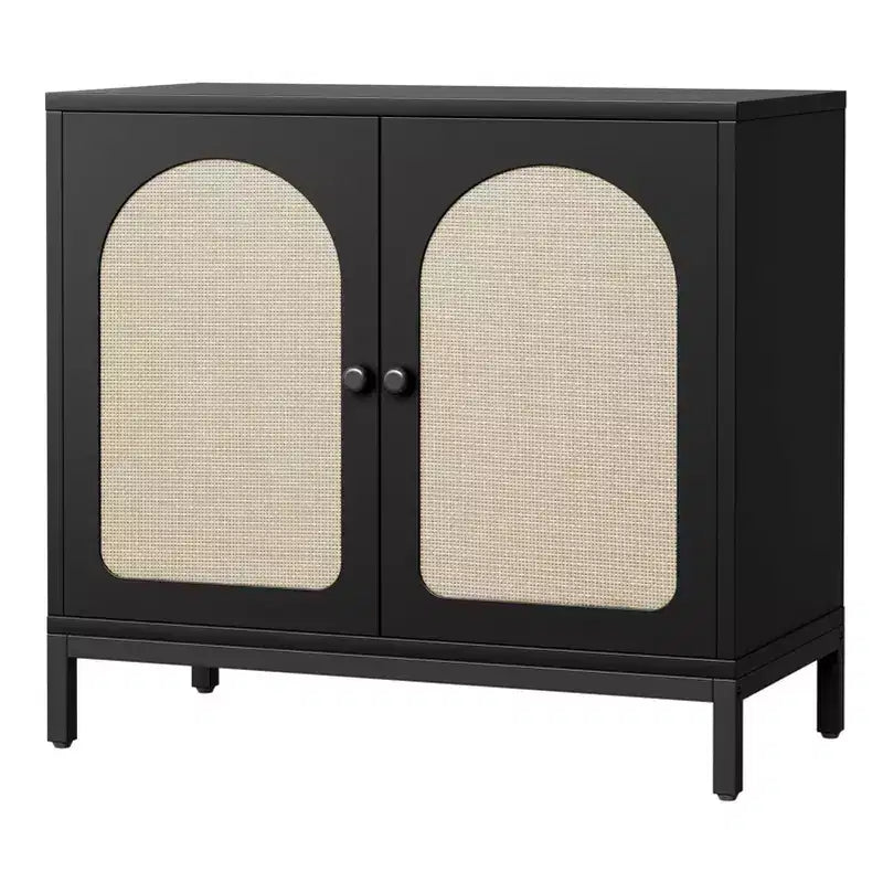 Buffet de salle à manger, buffet de cuisine avec portes en rotin, buffet de bar/café pour salon, salle à manger