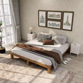 Acekool Solid Wood Platform Bed - Queen Size with Wood Slat Support & Underbed Storage