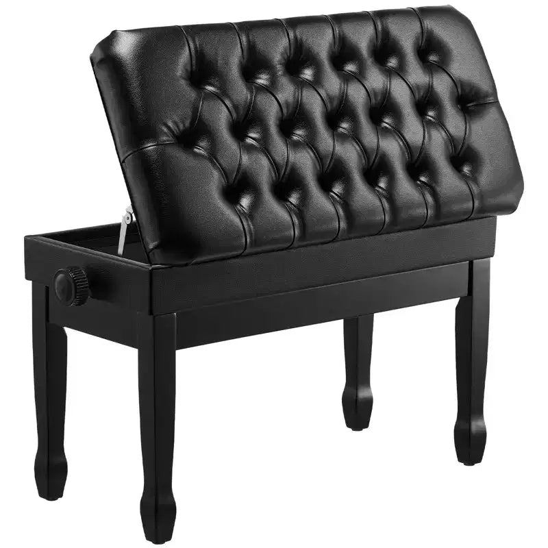 VEVOR Piano Bench, 29.5 x 14 x 20.3, Duet Keyboard Piano Chair with 20.3-23.4 Adjustable Height, Padded Cushion, Storage Compartment, Black