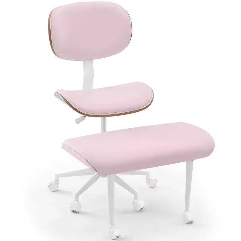Chaise ergonomique en PU avec support lombaire en bois courbé et roulettes pour le yoga et la méditation