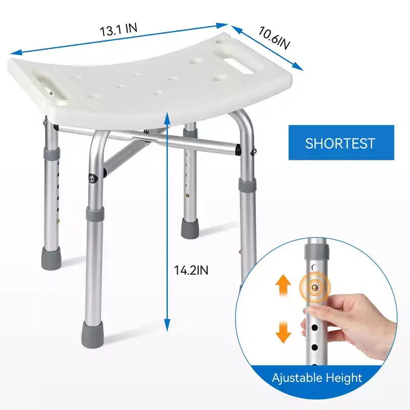 Banc de douche Chaise de douche pour salle de bain baignoire avec pieds réglables en hauteur, supporte 159 kg, antidérapant