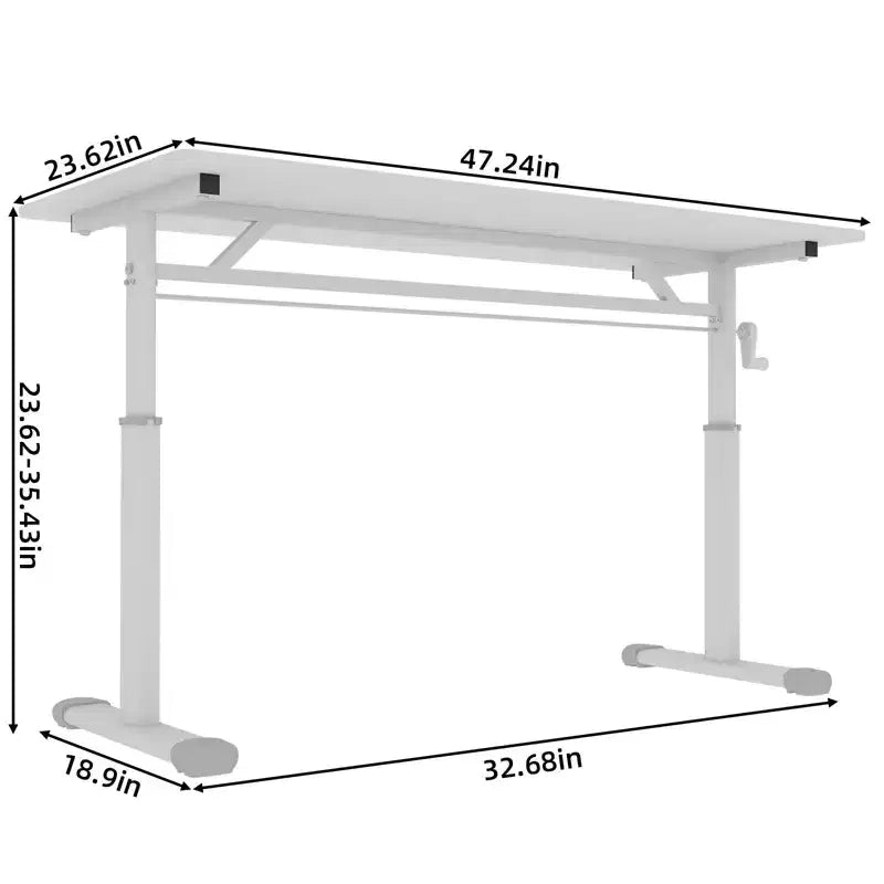 47,24 po de hauteur réglable – Long bureau d'ordinateur avec conception polyvalente, bureau d'écriture pour salon, bureau, salle de classe