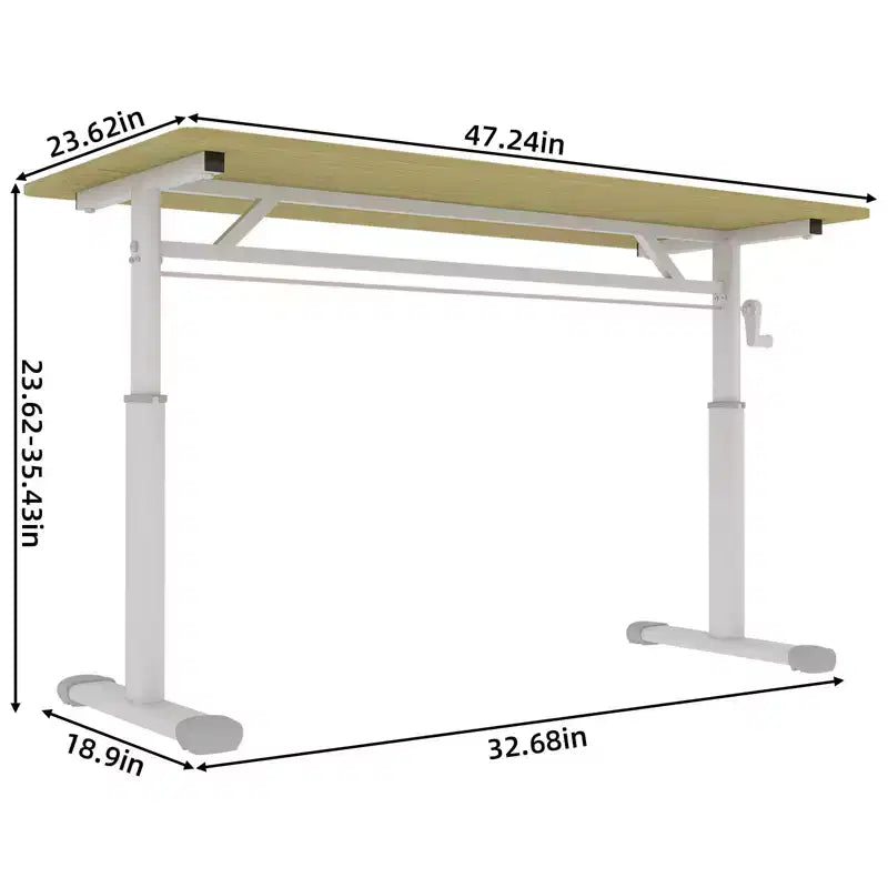 47,24 po de hauteur réglable – Long bureau d'ordinateur avec conception polyvalente, bureau d'écriture pour salon, bureau, salle de classe