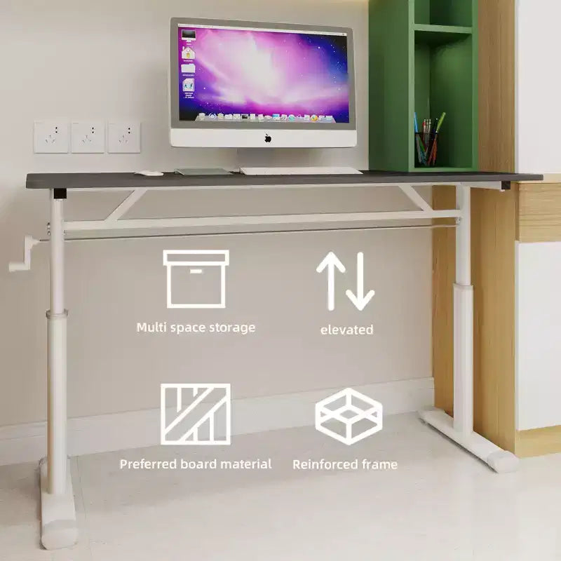 47,24 po de hauteur réglable – Long bureau d'ordinateur avec conception polyvalente, bureau d'écriture pour salon, bureau, salle de classe