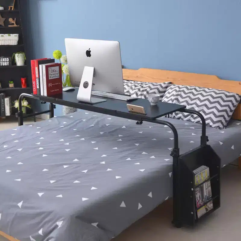 Table de lit réglable avec roulettes - Support pour ordinateur portable inclinable pour la maison/l'hôpital/le bureau (hauteur 61-89 cm, capacité 159 kg, 1 pièce)