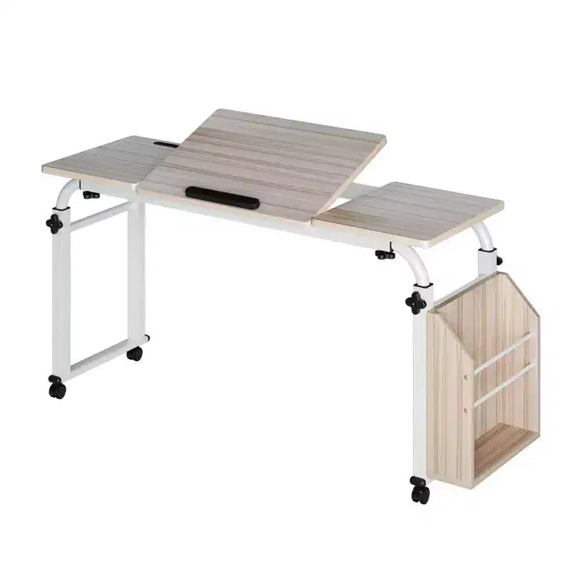 Table de lit réglable avec roulettes - Support pour ordinateur portable inclinable pour la maison/l'hôpital/le bureau (hauteur 61-89 cm, capacité 159 kg, 1 pièce)