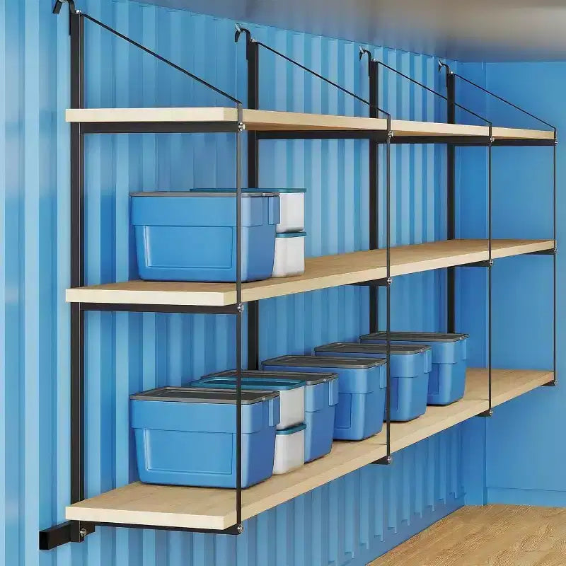 Support d'étagère en acier robuste à 3 niveaux pour conteneur maritime COZONY, 22x60, capacité de 499 kg, étagère de rangement suspendue pour conteneurs et garages