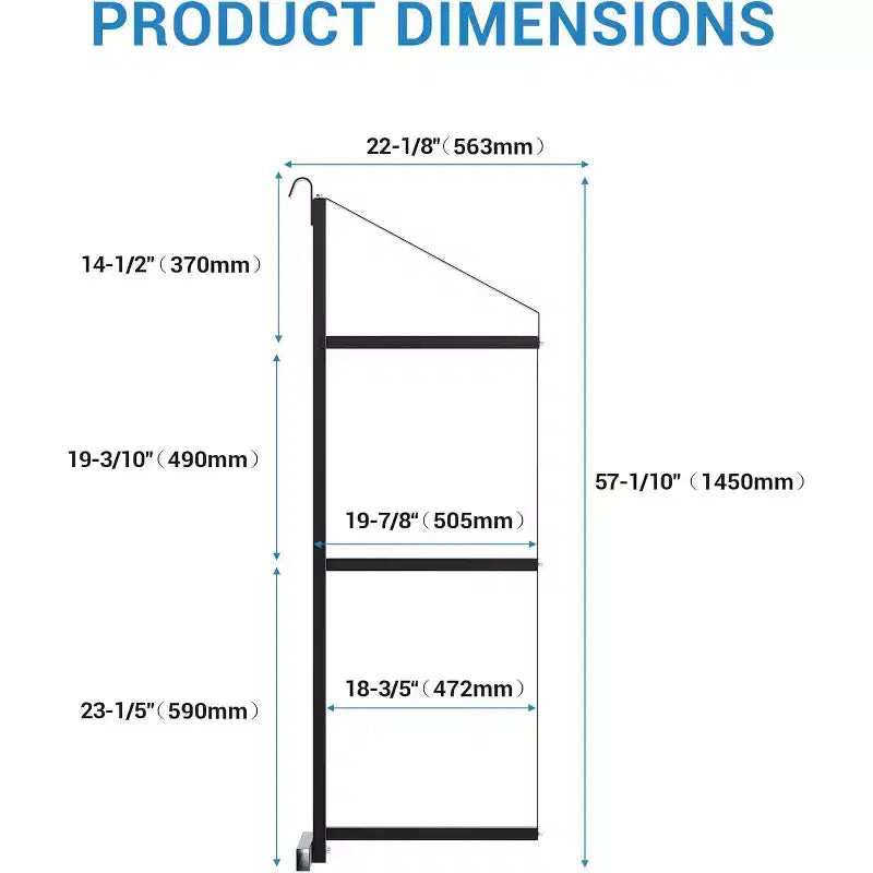 Support d'étagère en acier robuste à 3 niveaux pour conteneur maritime COZONY, 22x60, capacité de 499 kg, étagère de rangement suspendue pour conteneurs et garages
