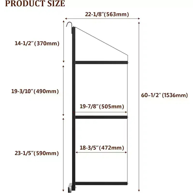 Support d'étagère en acier robuste à 3 niveaux pour conteneur maritime COZONY, 22x60, capacité de 499 kg, étagère de rangement suspendue pour conteneurs et garages