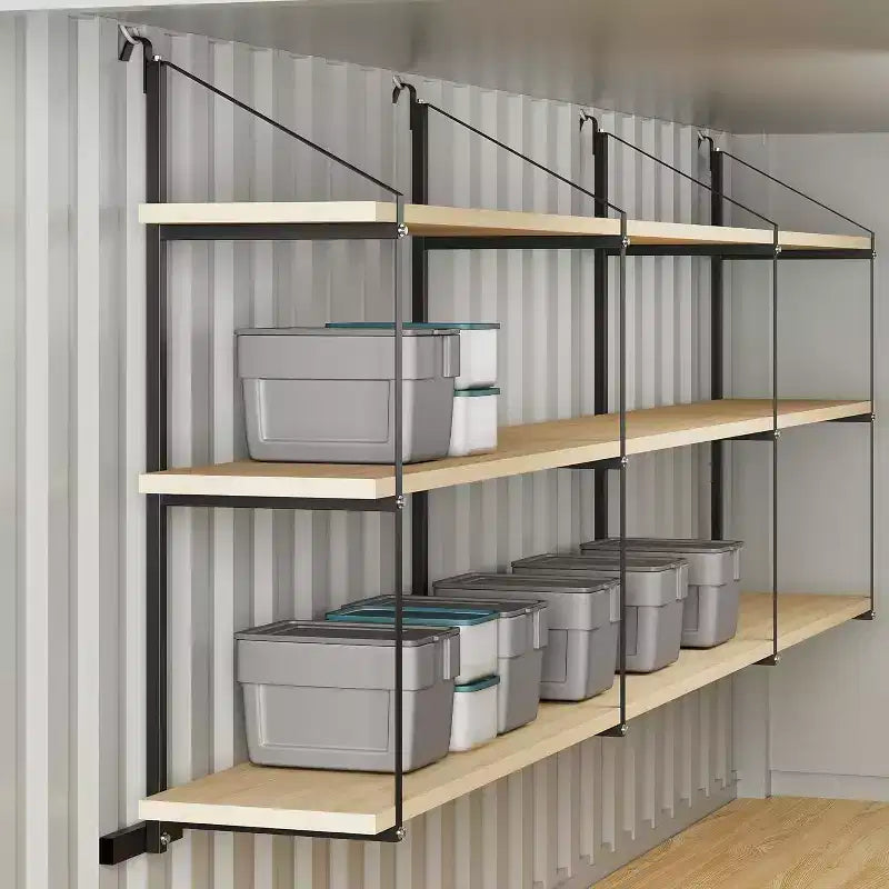 Support d'étagère en acier robuste à 3 niveaux pour conteneur maritime COZONY, 22x60, capacité de 499 kg, étagère de rangement suspendue pour conteneurs et garages