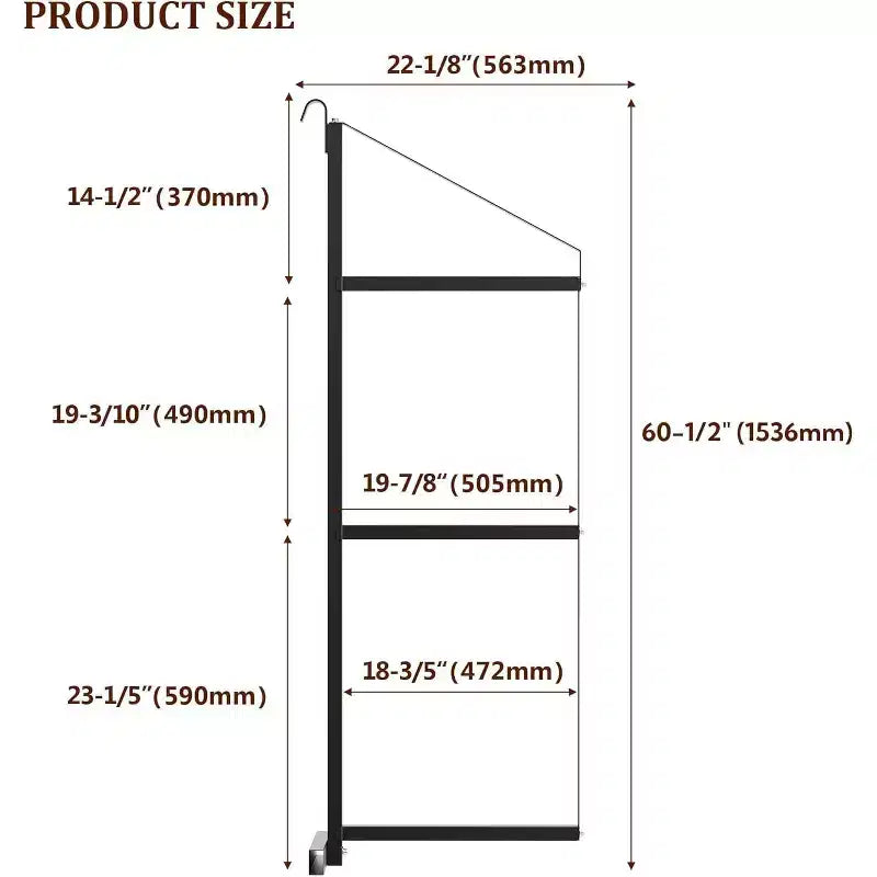 Support d'étagère en acier robuste à 3 niveaux pour conteneur maritime COZONY, 22x60, capacité de 499 kg, étagère de rangement suspendue pour conteneurs et garages