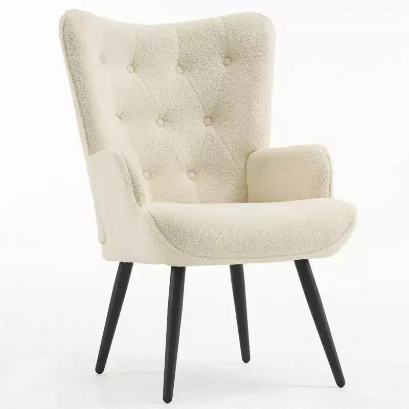 Fauteuil moderne en imitation peau de mouton, capitonné, avec accoudoirs, pour bureau/salon/chambre à coucher
