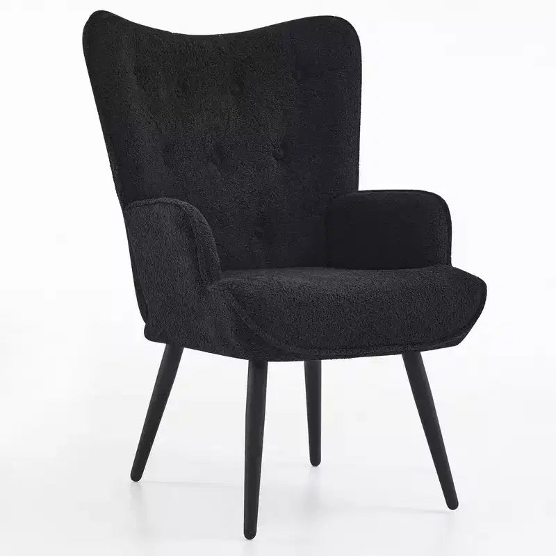 Fauteuil moderne en imitation peau de mouton, capitonné, avec accoudoirs, pour bureau/salon/chambre à coucher