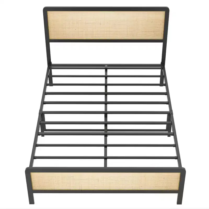 Full-size platform bed frame, metal bed frame with under-bed storage, suitable for bedrooms without a spring mattress