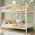 Bunk Bed Twin over Twin, Metal Bunk Bed with Safety Guardrail & Ladder, 400 LBS Weight Capacity, Space-Saving, No Box Spring Needed, Easy Assembly