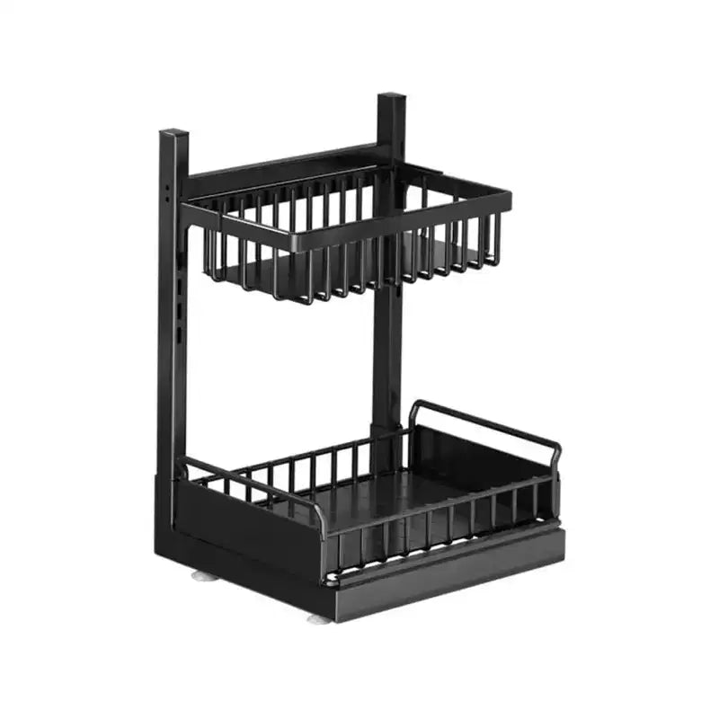 Metal Sink Organizer, Adjustable Height Kitchen Bathroom Sink Organizer ,2 Tier L Shape 26 x 36 x 41 cm