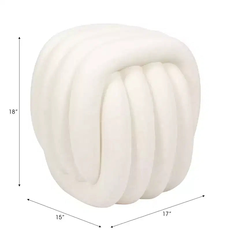 Tabouret décoratif en forme de nœud pour la décoration intérieure - Pouf au design inspiré de l'art moderne, parfait pour une coiffeuse, une chambre ou un salon - 18, Blanc