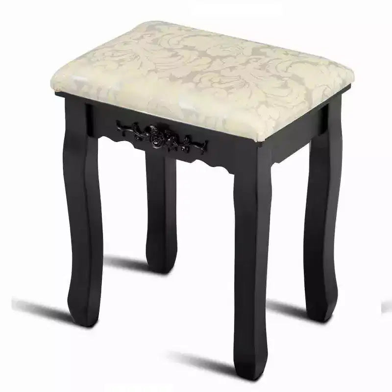 Costway MDF Dressing Stool Old-fashioned Vanity Chair Cushion Padded Seat