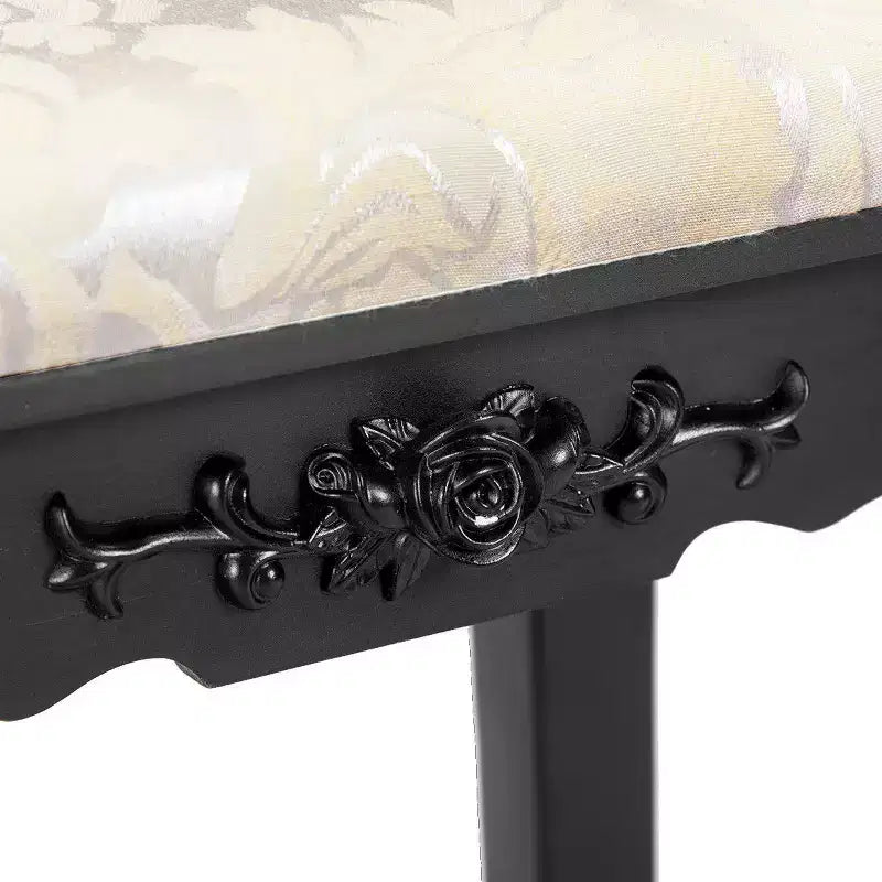 Tabouret de coiffeuse en MDF, siège rembourré ancien