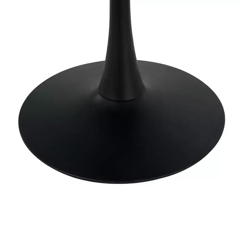 Table de salle à manger moderne du milieu du siècle, table piédestal à base moderne de 80 cm pour petits espaces, table basse pour salle à manger, cuisine - Petite noire