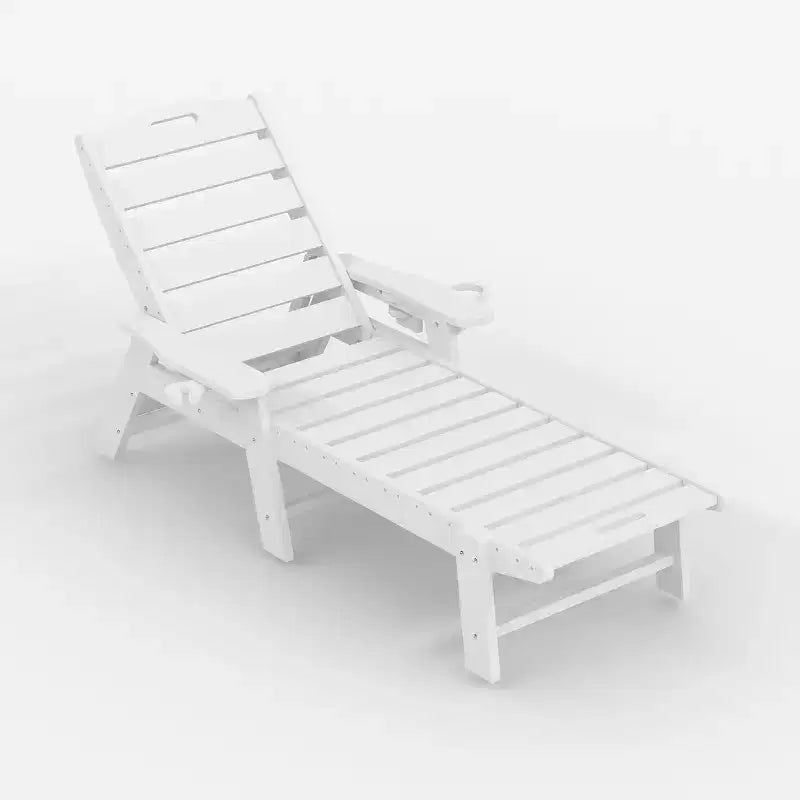 Chaise longue d'extérieur avec roulettes, Chaises longues de piscine surdimensionnées en PEHD à 5 positions, Chaises longues de piscine