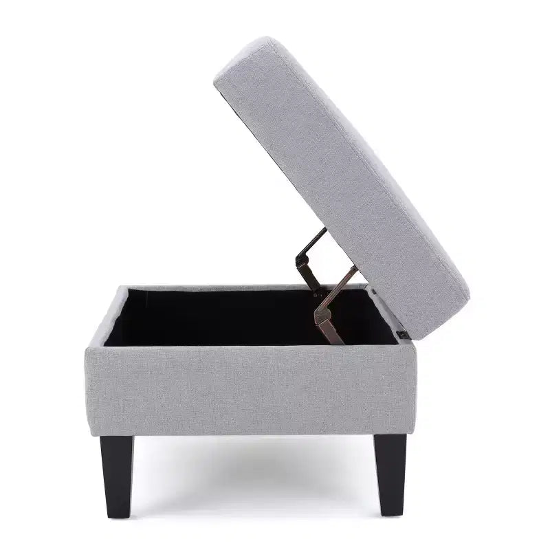 Banc ottoman de rangement carré moderne avec coussin, bout de lit avec pieds en bois, banc d'entrée pour chambre à coucher, salon