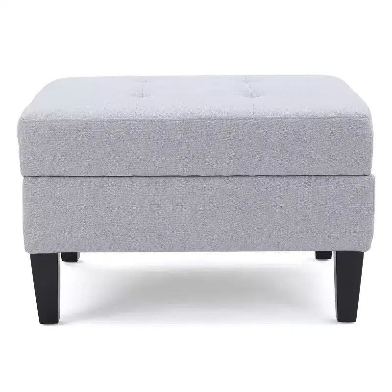 Banc ottoman de rangement carré moderne avec coussin, bout de lit avec pieds en bois, banc d'entrée pour chambre à coucher, salon