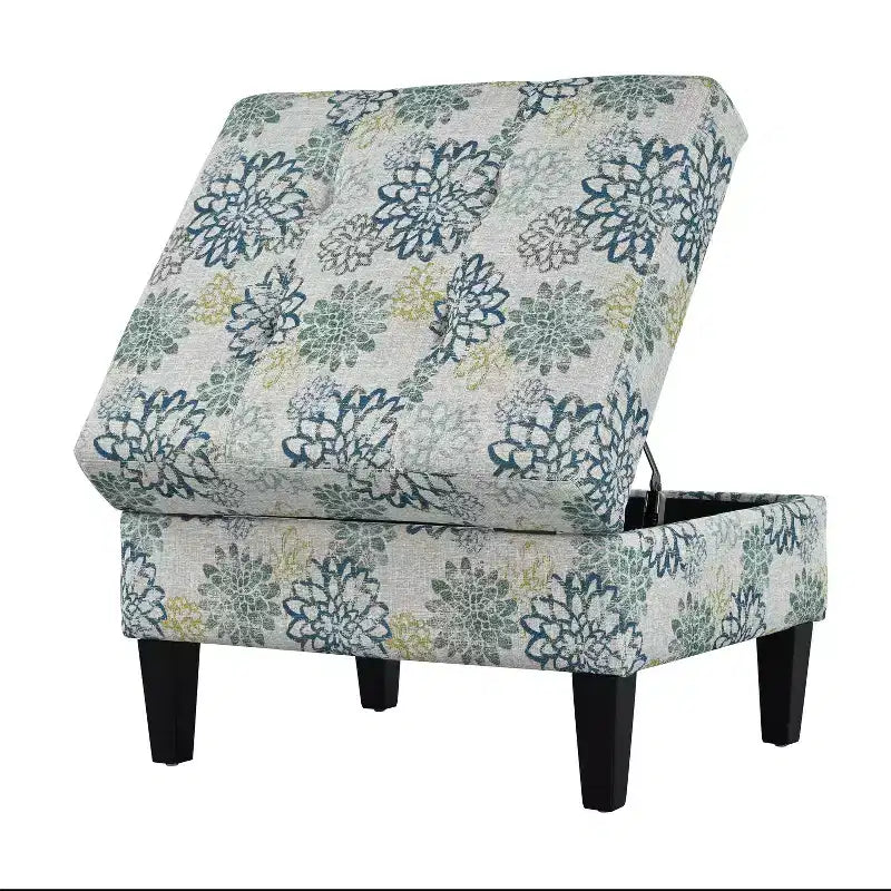 Banc ottoman de rangement carré moderne avec coussin, bout de lit avec pieds en bois, banc d'entrée pour chambre à coucher, salon