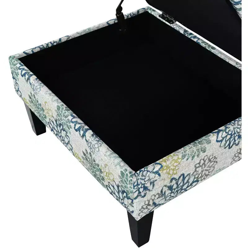 Banc ottoman de rangement carré moderne avec coussin, bout de lit avec pieds en bois, banc d'entrée pour chambre à coucher, salon