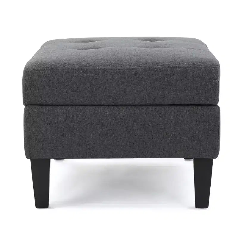 Banc ottoman de rangement carré moderne avec coussin, bout de lit avec pieds en bois, banc d'entrée pour chambre à coucher, salon