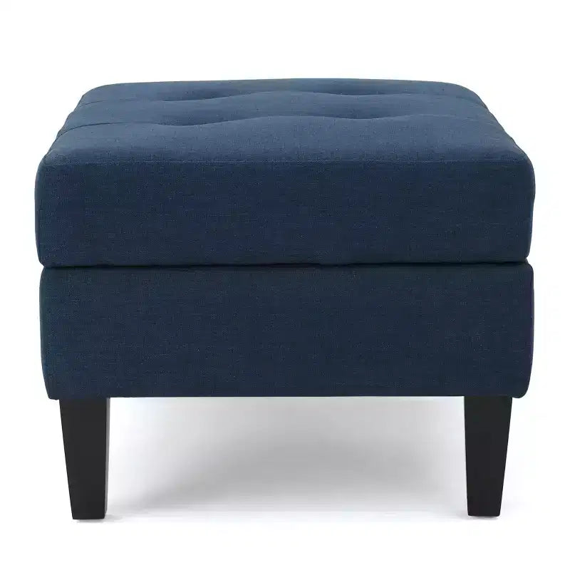 Banc ottoman de rangement carré moderne avec coussin, bout de lit avec pieds en bois, banc d'entrée pour chambre à coucher, salon