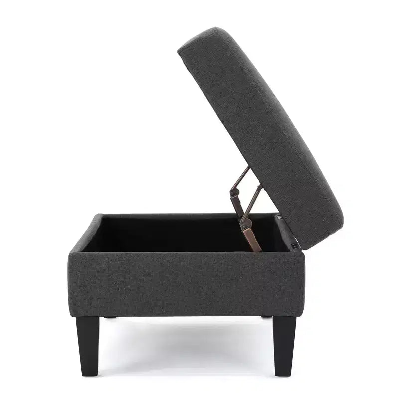 Banc ottoman de rangement carré moderne avec coussin, bout de lit avec pieds en bois, banc d'entrée pour chambre à coucher, salon