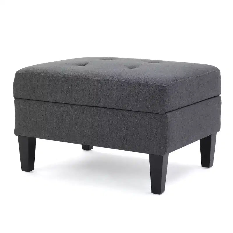 Banc ottoman de rangement carré moderne avec coussin, bout de lit avec pieds en bois, banc d'entrée pour chambre à coucher, salon