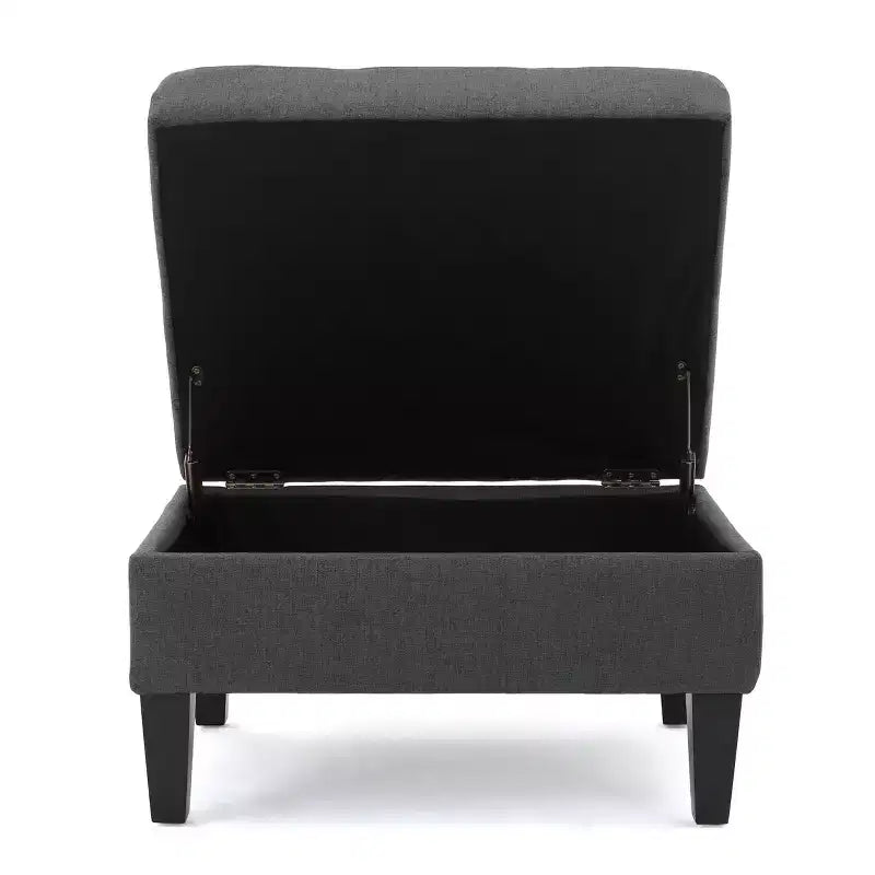 Banc ottoman de rangement carré moderne avec coussin, bout de lit avec pieds en bois, banc d'entrée pour chambre à coucher, salon