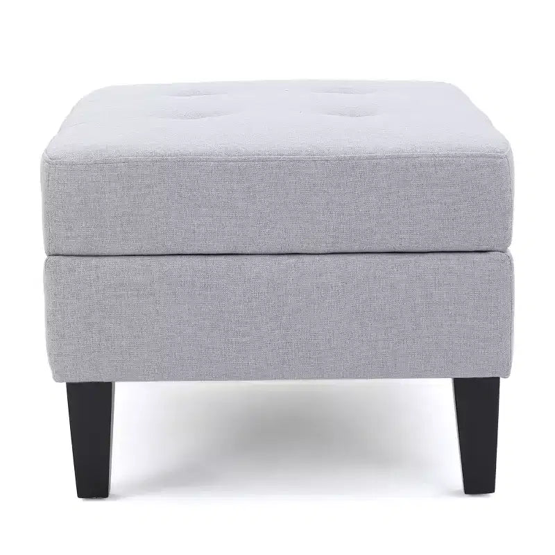 Banc ottoman de rangement carré moderne avec coussin, bout de lit avec pieds en bois, banc d'entrée pour chambre à coucher, salon