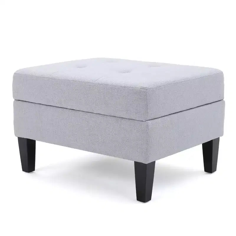 Banc ottoman de rangement carré moderne avec coussin, bout de lit avec pieds en bois, banc d'entrée pour chambre à coucher, salon