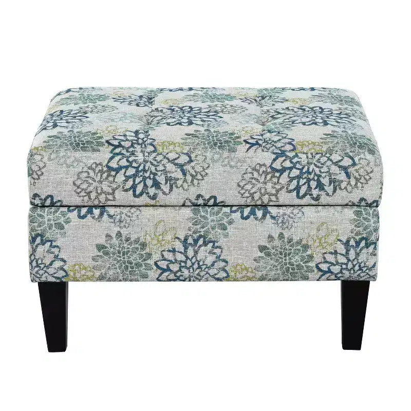 Banc ottoman de rangement carré moderne avec coussin, bout de lit avec pieds en bois, banc d'entrée pour chambre à coucher, salon